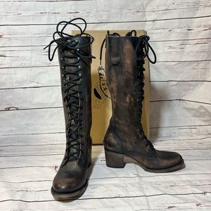 NIB Freebird by Steven Grant boots black distressed size 10